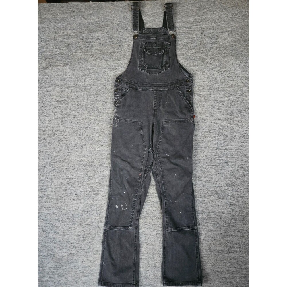 Dovetail Workwear Overalls Bibs Freshley Women's 10 32 Long Gray Black Utility